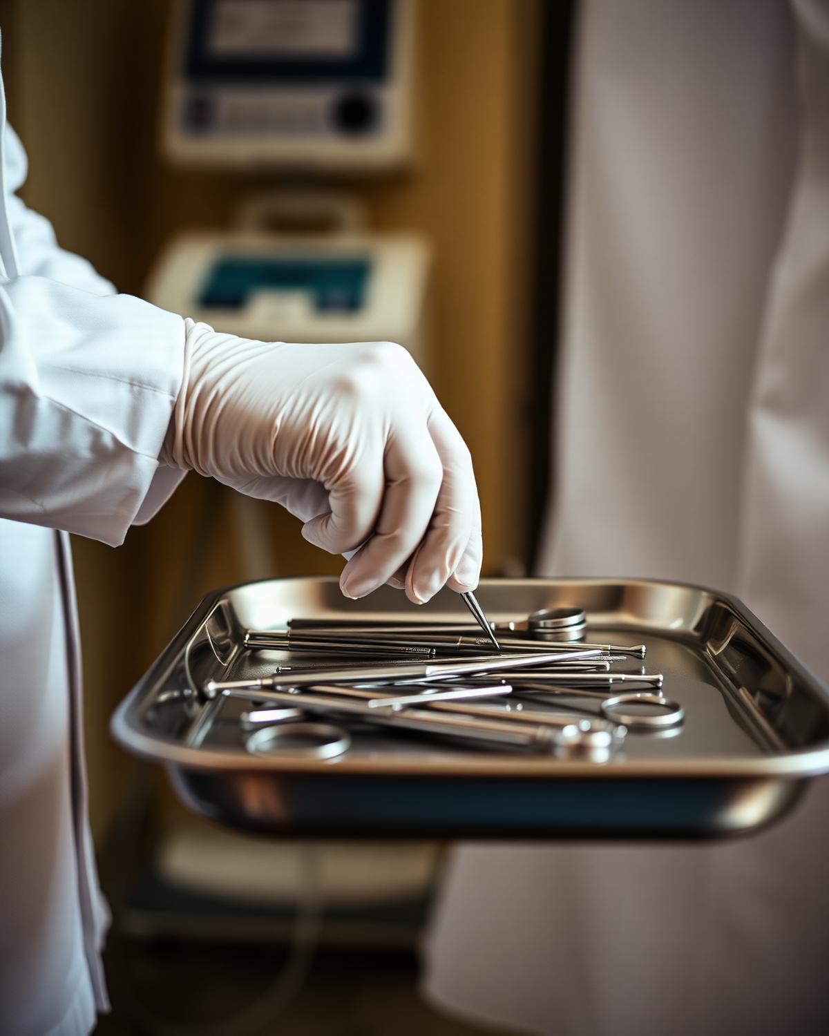 Sterile setup, before a placement
